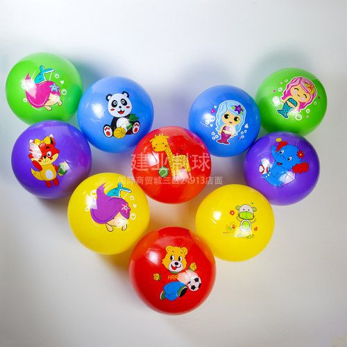 Special Offer 9-Inch PVC Children‘s Toy Pat Ball Soft Fragrance Inflatable Ball Football Cartoon Ball Labeling Ball Good Elasticity