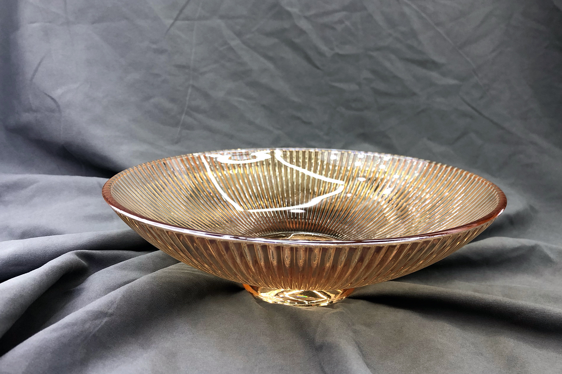 HF电镀果盘 水果盘   玻璃果盘   颜色果盘   琥珀色果盘