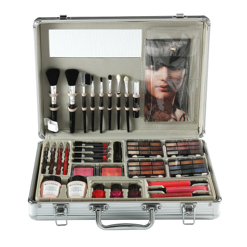 makeup artist makeup box portable aluminum alloy cosmetics makeup set eye shadow lipstick foundation liquid combination set