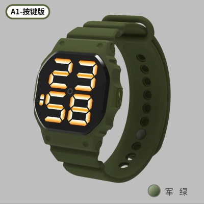 New LED Electronic Watch Button Square Waterproof Digital Sports Fashion Couple Children A1led Electronic Watch