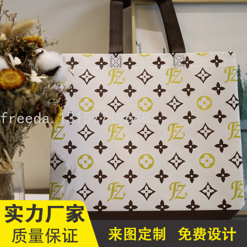 eco-friendly bag woven shopping bag non-woven fabric floral coated handbag promotion non-woven bag can be customized