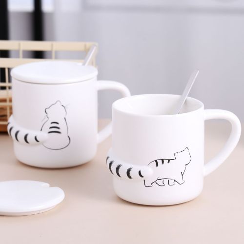 Creative Simple Mug Embossed Cat Ceramic Cup Advertising Gift Cup