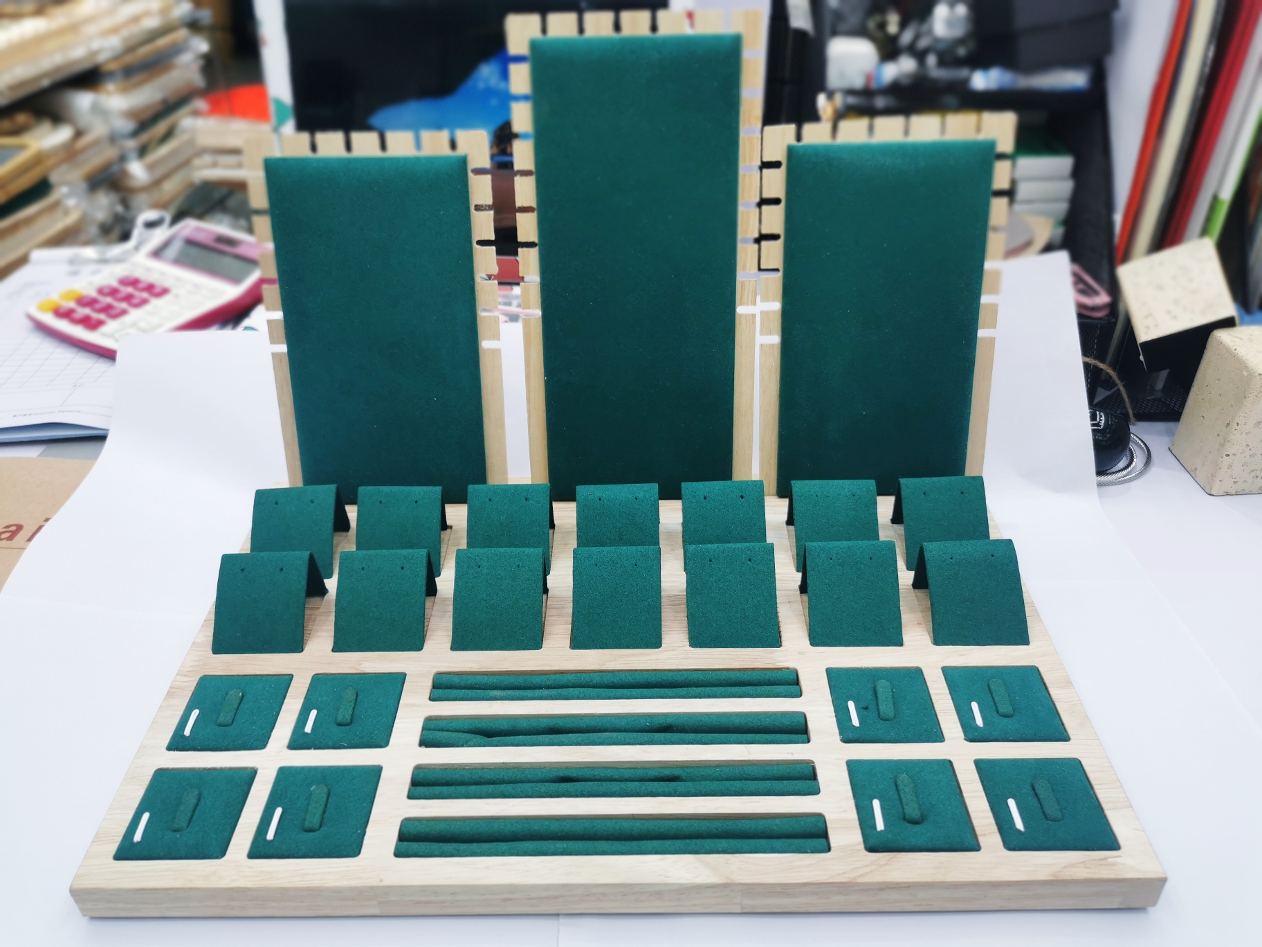 实木套装首饰盘展示道具橱窗首饰珠宝盘项链耳环耳钉手镯陈列道具