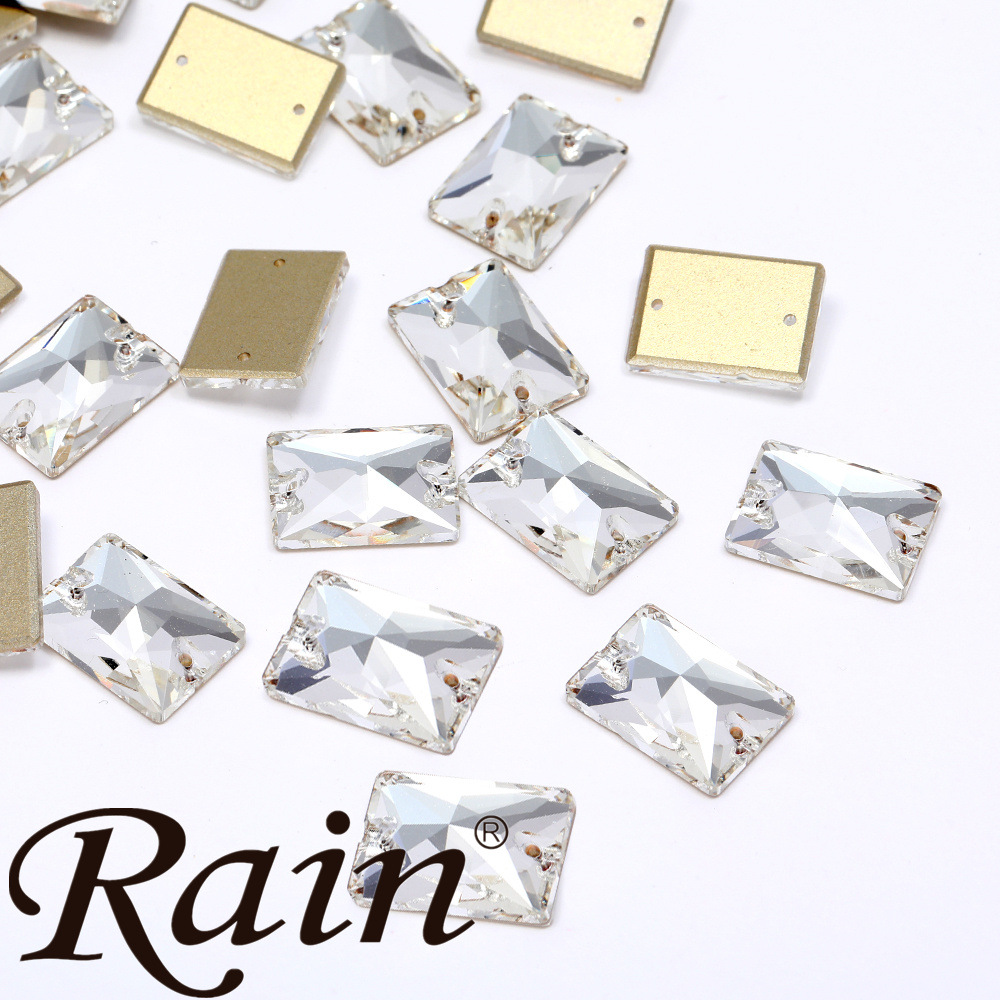 饰品配件 长方型水晶钻  婚纱钻 玻璃水钻 婚纱钻 水钻纽扣批发