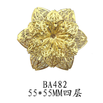 China Rose Multi-Layer Assembly Flower Lighting Hardware Accessories Iron Flower Accessories Iron Home Decoration