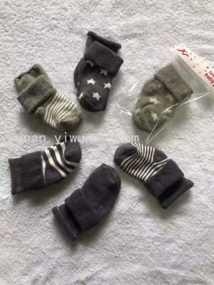 Jun Men's 2021 Terry Thickened Winter Baby Socks Children's Socks Terry Sock Cartoon Cute