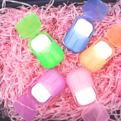 Travel Disposable Soap Slice Bath Supplies Portable Small Soap Flake Hand Washing Soap Paper 20 Pieces
