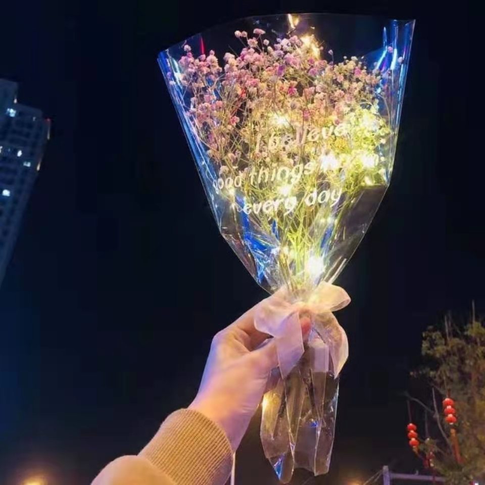 发光永生花led闪光满天星花束情人节礼物地摊夜市地推小礼品批发