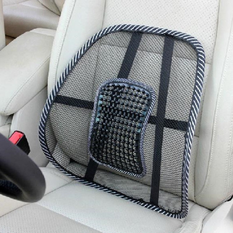 夏季汽车皮丁腰靠车载冰丝网透气腰靠车用按摩腰垫靠背办公室靠垫
