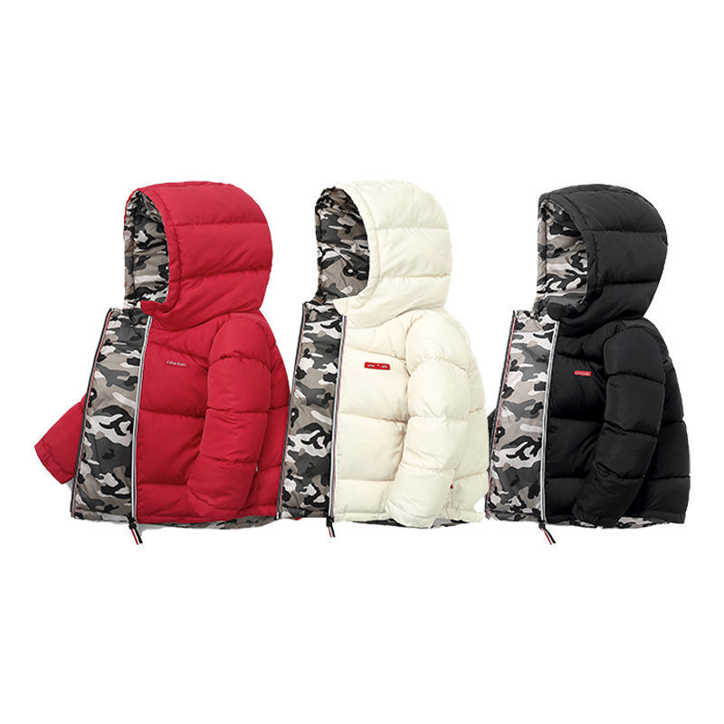 新款儿童羽绒棉服中小童双面穿男童女童加厚韩版冬装棉袄童装外套