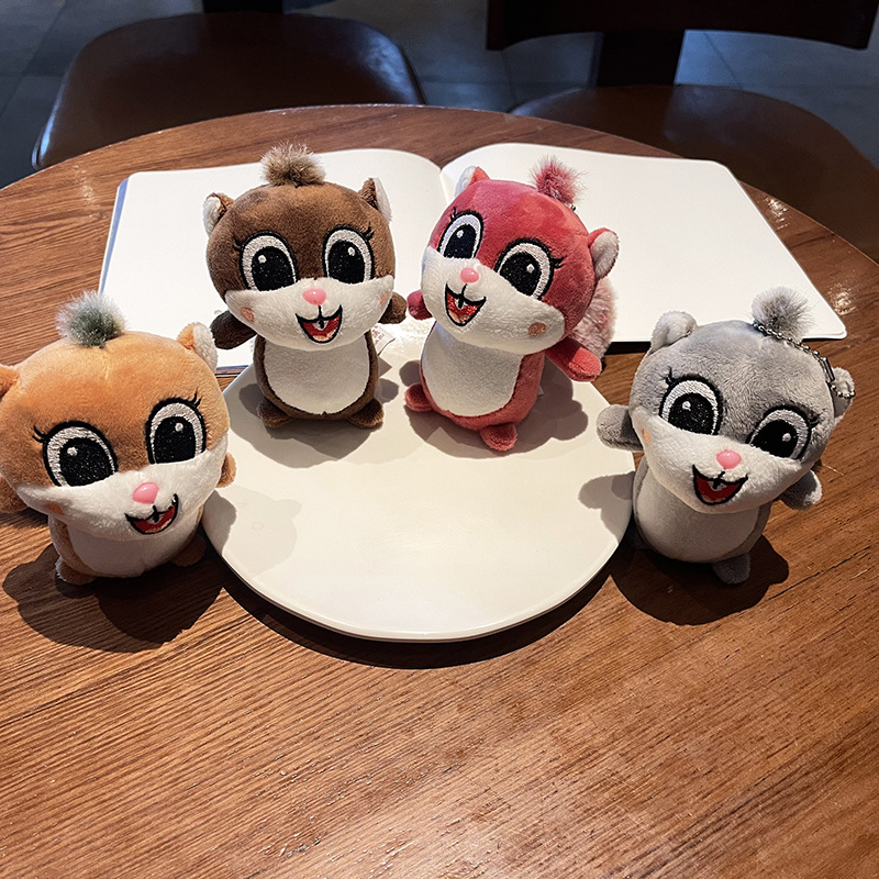 宝拉新款迷你卡通开心仓鼠毛绒挂件钥匙扣玩偶抓机娃娃机厂家批发