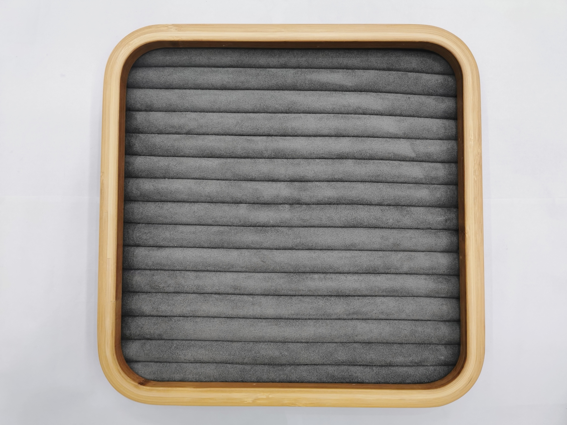 竹木首饰架超纤绒布戒指盘橱窗珠宝展示架手镯盘耳钉盘拍照道具