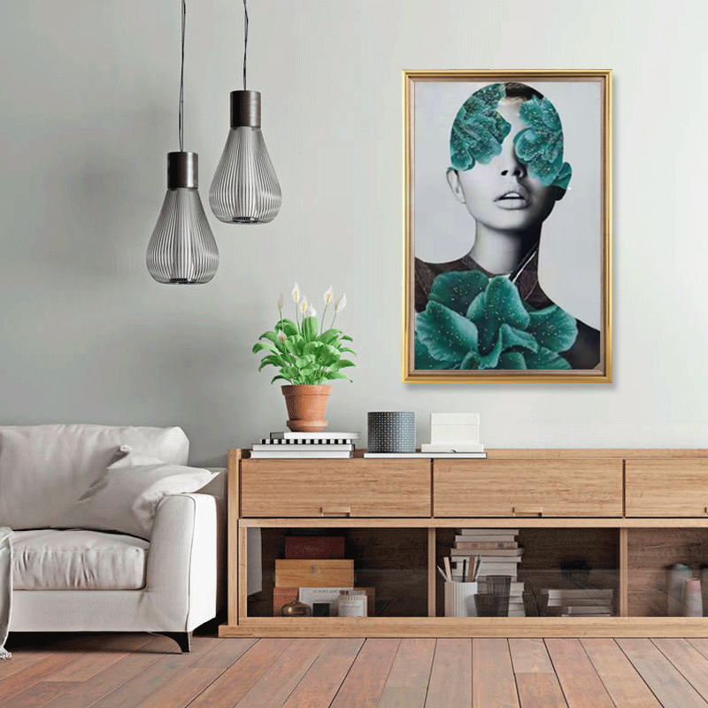 欧美现代美女花卉居家客厅走廊晶瓷装饰画酒店大厅走廊晶瓷墙画