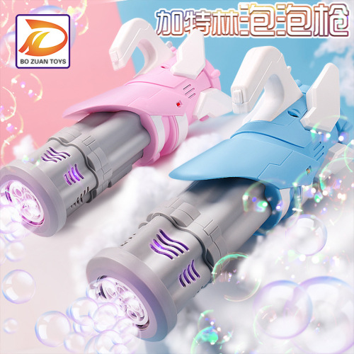 electric gatling bubble gun automatic luminous internet celebrity bubble blowing machine tiktok children‘s music toy stall angel