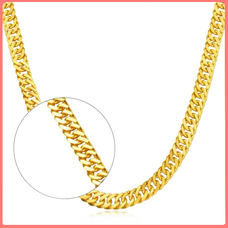镀金男士项链沙金999真仿黄金色24K黄铜首饰霸气土豪链子跨境批发