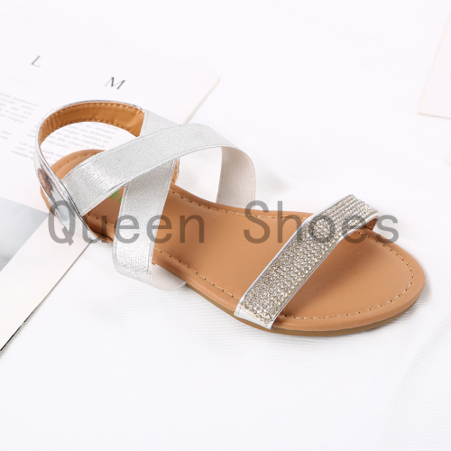 women‘s sandals summer new fairy style flat strap student rhinestone casual all-match soft bottom sandals