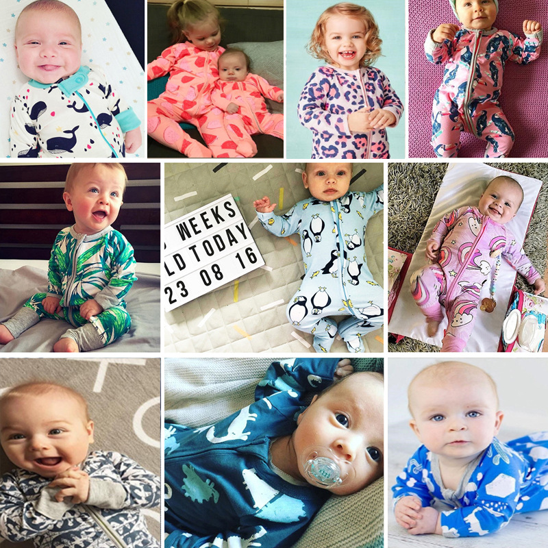 婴儿服装男宝宝春秋季多款长袖幼儿连身爬服拉链哈衣 ins童装