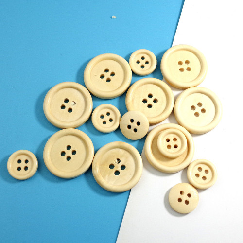 Four-Eye Thin Edges Wood Button Wooden Button Children‘s Shirt Knitwear Buttons Children‘s Clothing Wooden Buttons