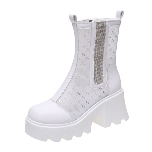 new organza letter printing platform platform thick heel martin boots motorcycle boots short boots sandal boots roman women‘s shoes