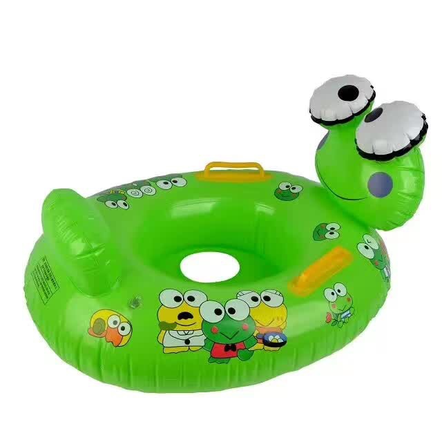 现货混批PVC充气儿童座圈 带把手婴幼儿泳圈动物带头艇儿童坐圈