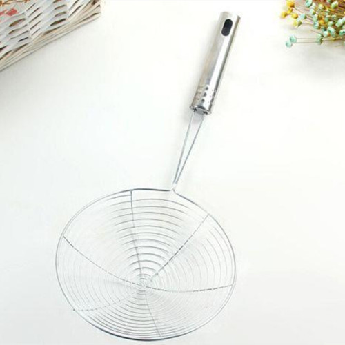 Fried Filter Line Drain Oil Grid Spoon Kitchen Thickened Handle Mesh Drain Noodles Drain Oil Strainer Two Yuan Store Supply