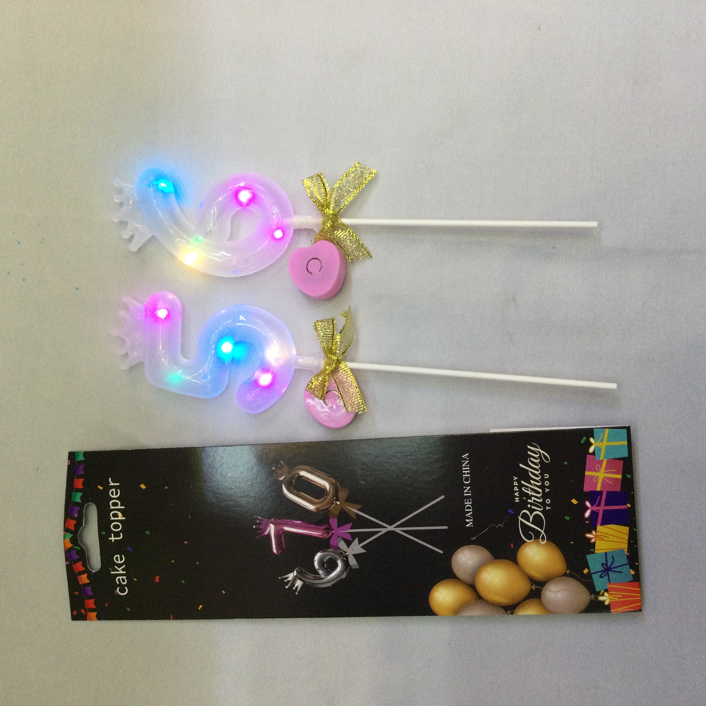 数字带灯亚克力生日烫金蛋糕插牌插旗插卡烘焙装饰摆件蛋糕装饰