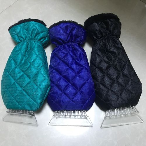 football grid waterproof cotton snow shovel gloves super soft thick warm car plastic snow scraper factory direct supply