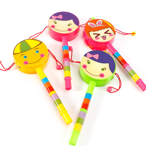 Rattle Drum Hand Swinging Tambourine Rattle Rotating Drum Newborn Baby Soothing Children Traditional Stationery Small Stationery Prize