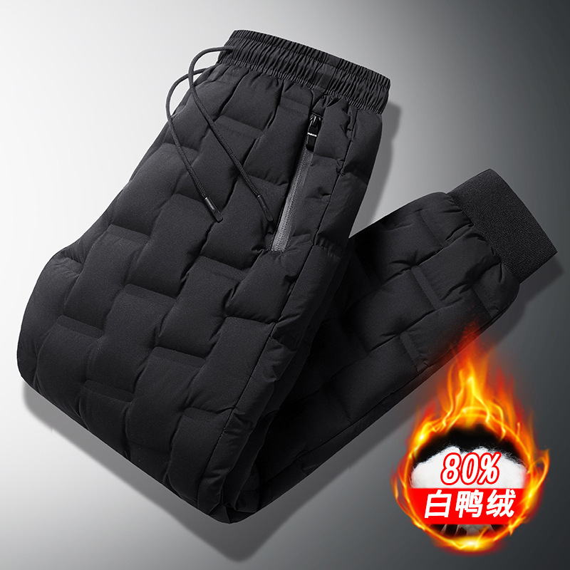 羽绒裤男外穿秋冬2020新款韩版潮流棉裤压胶加厚保暖冬季休闲裤子