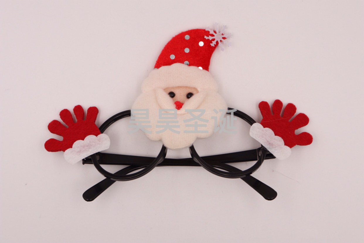 圣诞眼镜圣诞鹿角眼镜圣诞装饰用品儿童眼镜双手雪人眼镜卡通眼镜