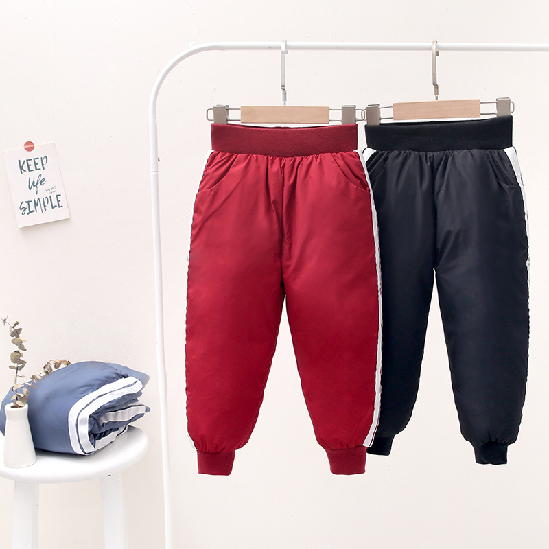 儿童羽绒裤国标90绒2020冬装新款男女童宝宝加厚保暖裤子工厂直销