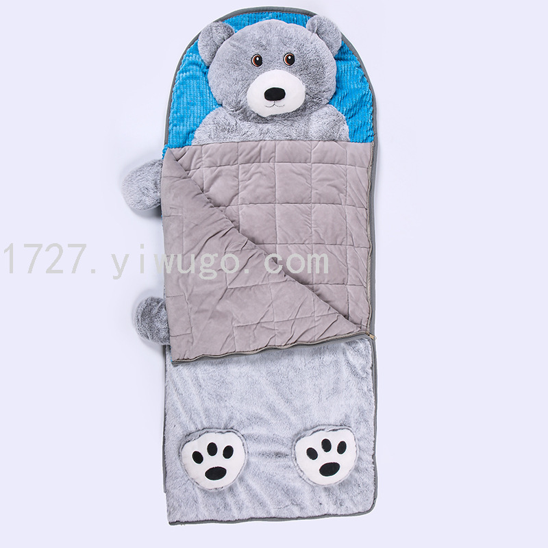 定制新款跨境儿童睡袋北极熊卡通儿童保暖立体睡袋加厚防踢被厂家详情3