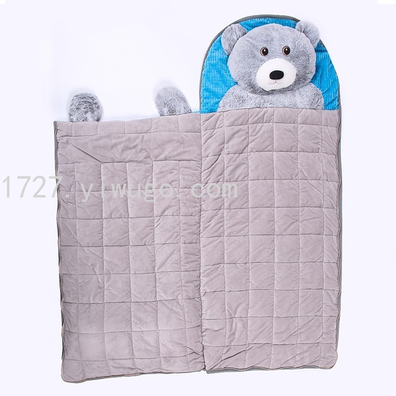 定制新款跨境儿童睡袋北极熊卡通儿童保暖立体睡袋加厚防踢被厂家详情1
