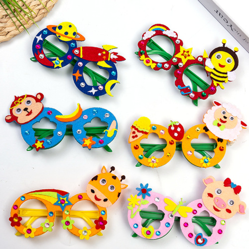 Children‘s Day Cartoon Glasses DIY Handmade Kindergarten Children‘s Handmade DIY Educational Toys Holiday Gift