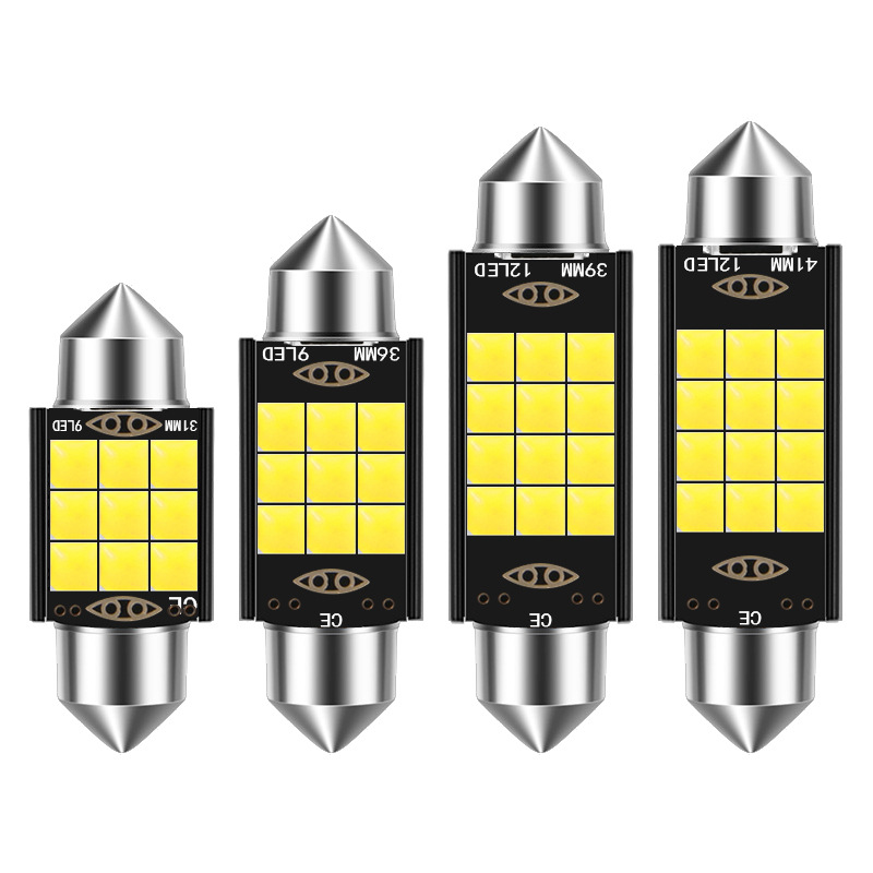 工厂直销汽车led双尖灯解码canbus 36MM 3030 12SMD车顶灯 牌照灯