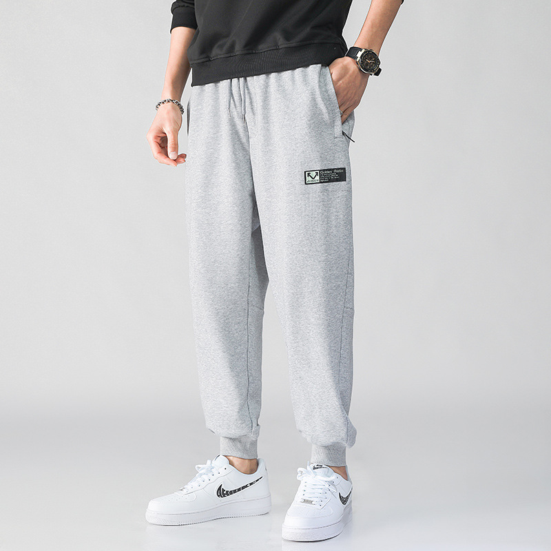 运动裤子男士春秋季款韩版潮流百搭宽松束脚灰色卫裤男生休闲长裤