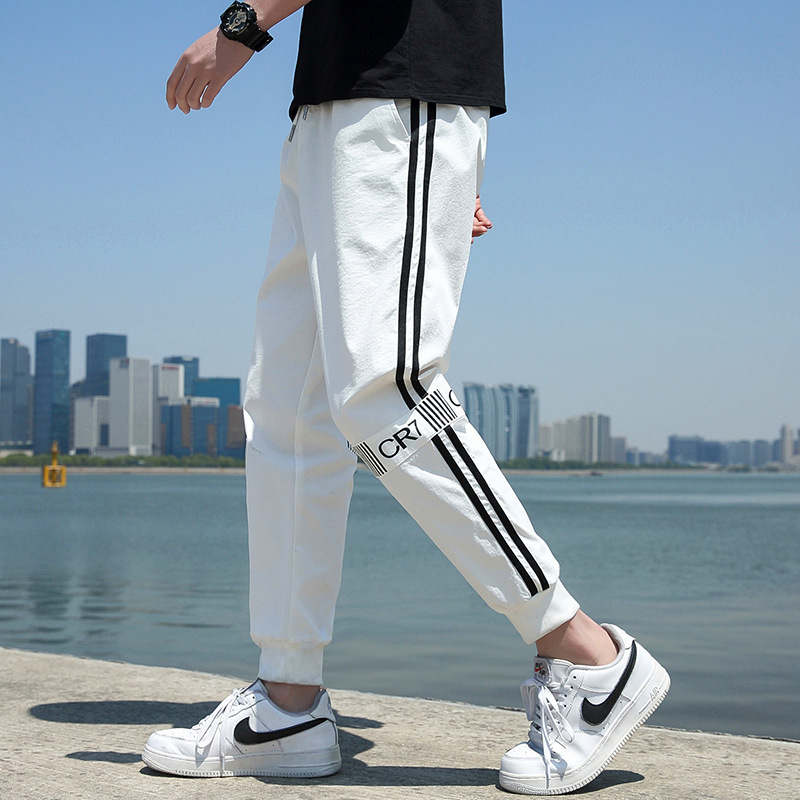 运动裤男士卫裤男韩版潮流束脚工装休闲春秋季宽松阔腿九分长裤子