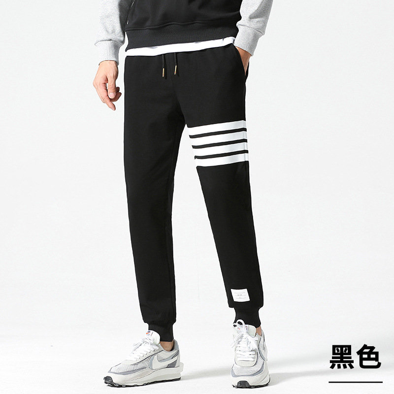 TB夏季新款男士卫裤四条杠束脚休闲裤棉质潮牌宽松时尚男士运动裤