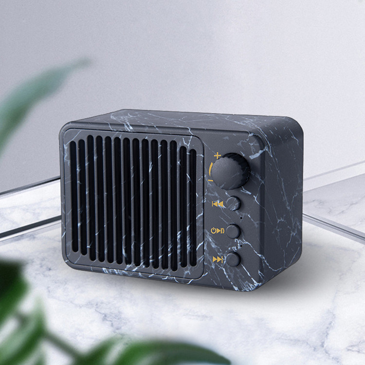 大理石纹路蓝牙音箱多功能插卡手机电脑小音响复古迷你音响