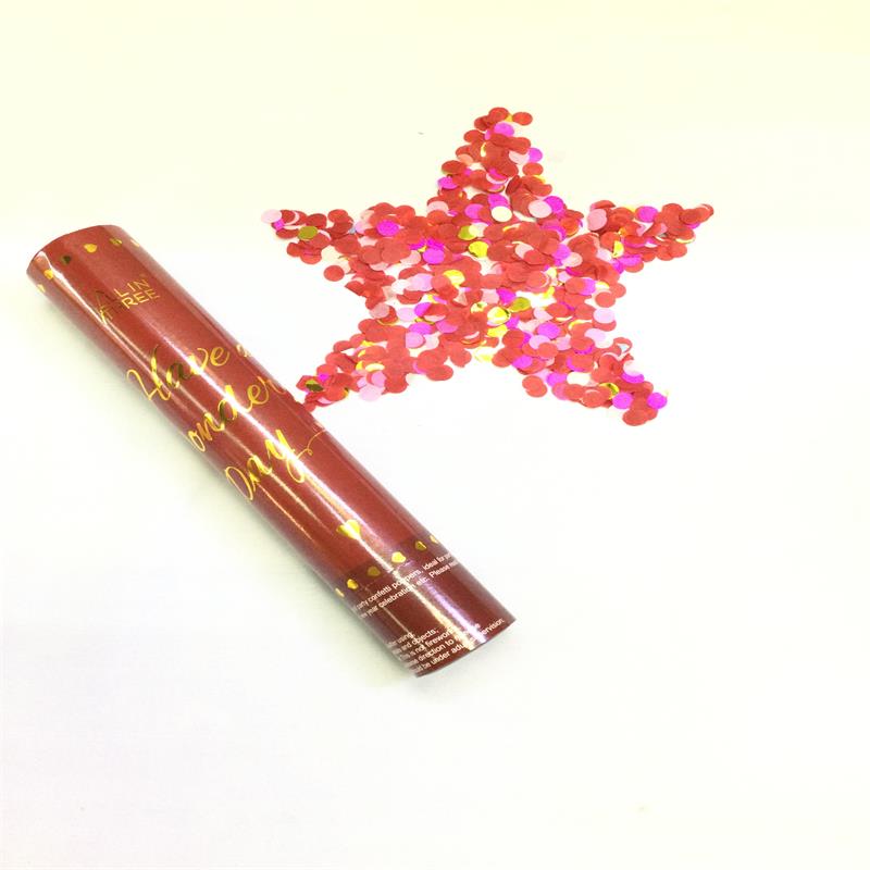 节日透明管纸管亮片纸片五彩纸屑礼花礼炮手拧按钮礼花筒节日用品