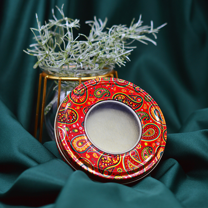 新款现货藏红花包装铁盒圆形彩色1克3克5克10克藏红花铁盒金属盒