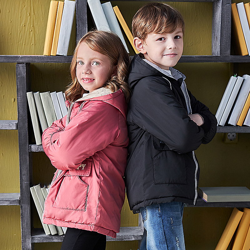 儿童冬季双面穿棉衣厂家直销秋冬外套小孩连帽棉袄加厚直播拿货