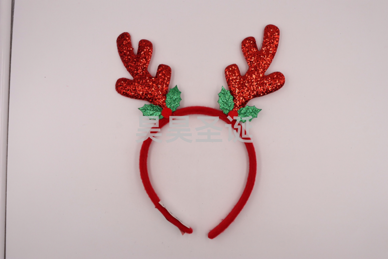 圣诞头箍圣诞鹿角头箍圣诞装饰用品儿童头箍双手小熊头箍鹿角头箍