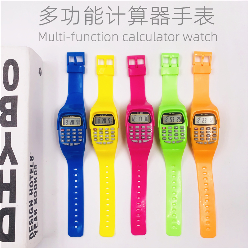 厂家直销KK-907儿童计算器手表 卡通电子促销赠品 跨境电商爆款
