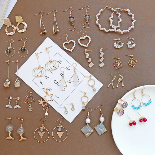 korean fashion earrings for women geometric earrings new personalized simple temperament popular popular earrings small jewelry