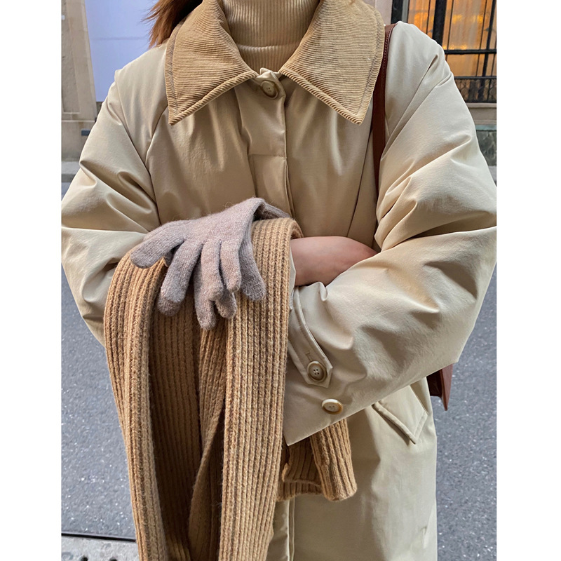 中长款工装羽绒棉服女冬2020新款韩版宽松慵懒风ins时尚过膝外套