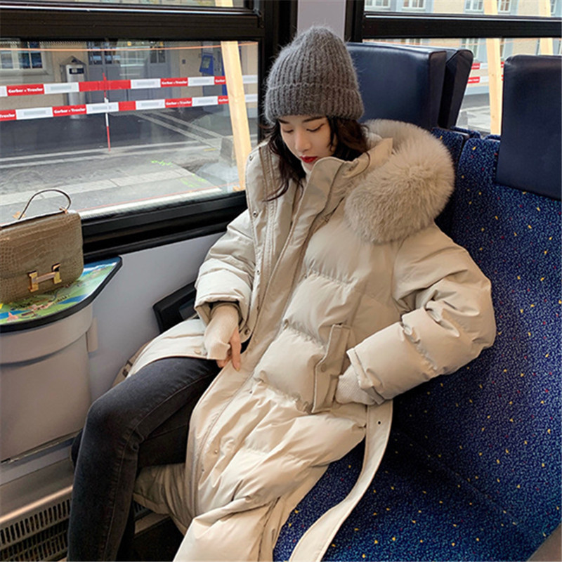 羽绒服女中长款2021新款韩版冬季加厚张贝贝同款过膝女士修身外套