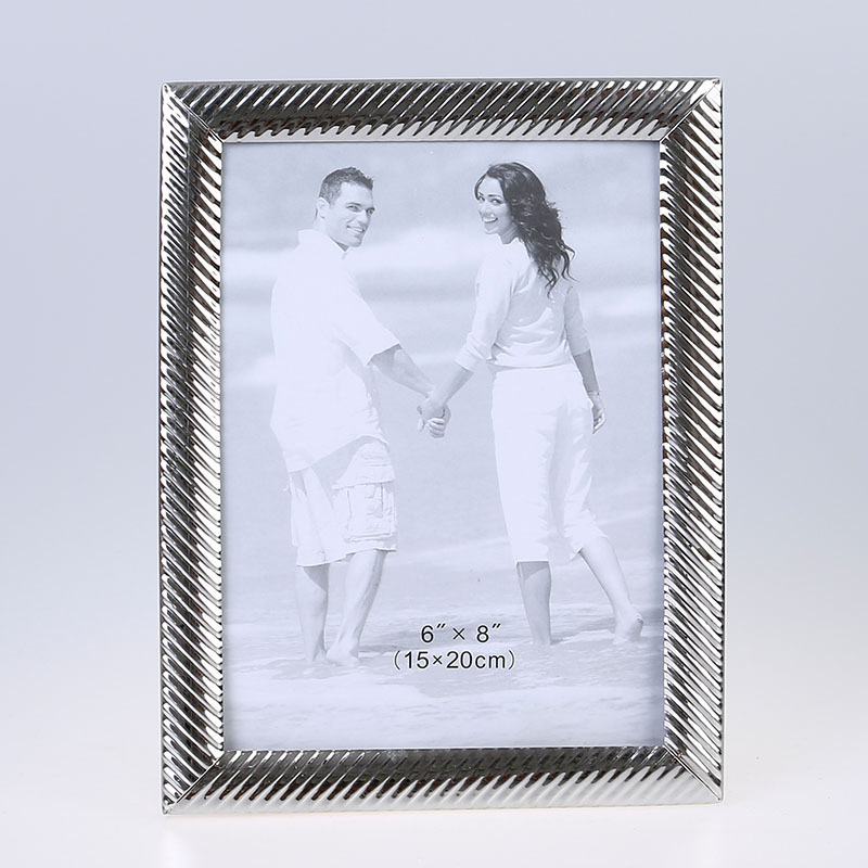 不锈钢锤印玻璃创意摆件礼物客厅卧室照片工艺品金属相框详情12
