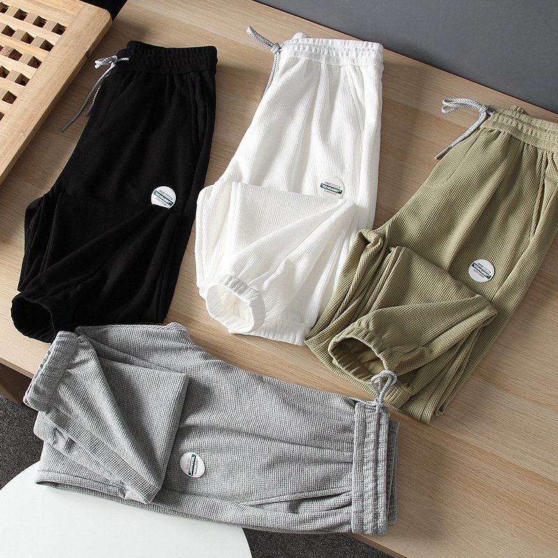 醉爱华夫格！上身帅爆！高及感！男装春夏束脚卫裤宽松运动休闲裤