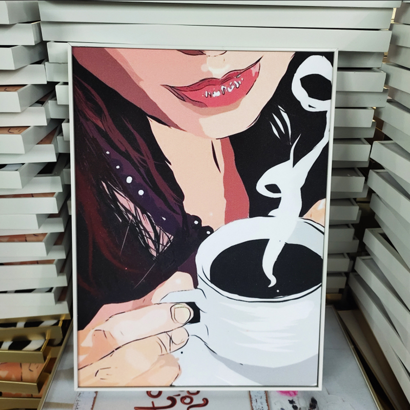 简约清新风格咖啡居家客厅走廊玄关微框挂画装饰画书房卧室挂画